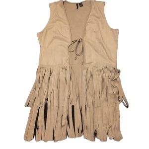 New Directions Tan Fringe Vest